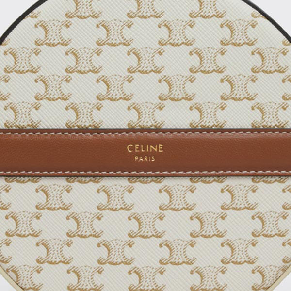 2021SS☆ セリーヌ ストラップ付きラウンドパース ホワイト 偽物 10G342CAM.04BT